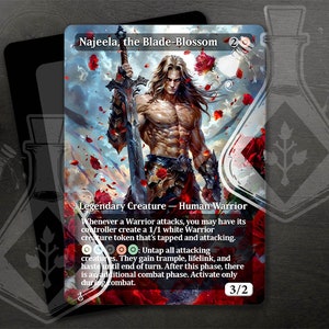 Najeela, the Blade-Blossom - Alternate Full Custom Art - Elegant Rose Warrior: Courage and Charm - Husbando