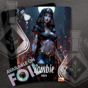 ZOMBIE TOKEN 2/2  - Full Custom Art - Anime Waifu token - Gilded Undead Empress: Beauty Never Dies