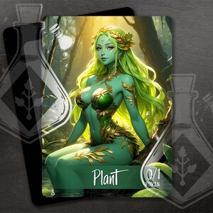 Jeton végétal pour TCG - oeuvre d'art entièrement personnalisée - beauté botanique : opulente déesse des plantes - Anime Waifu