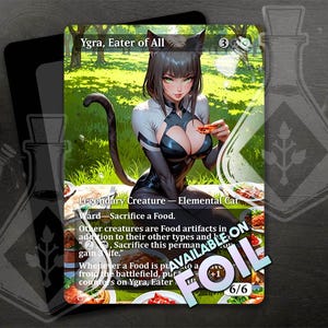 Ygra, Eater of All - Splendida arte alternativa completamente personalizzata - Stupendo gattino che si gode un pasto gourmet - Waifu Anime