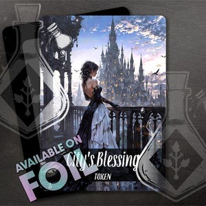 Bendición de la ciudad - Arte personalizado completo - Alas - Token de anime Waifu - Metrópolis radiante: calles vibrantes, encanto atemporal