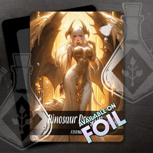 Dinosauro Drago con Volare - 4/4 per TCG - Splendida Arte Completa Personalizzata - Dinosauro Drago: Potere Antico, Bellezza Senza Tempo - Anime Waifu