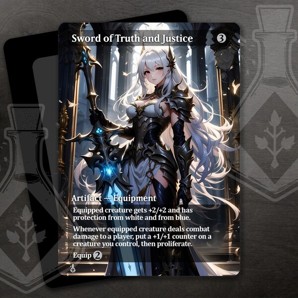 Sword of Truth and Justice  - Gorgeous Alternate Full Custom Art - Blade's Bond: A Soldier's Unyielding Companion - Anime waifu