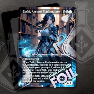 Zethi, Arcane Blademaster - Linda arte alternativa personalizada completa - Radiant Swordmaster: Beauty and Precision Unleashed - Anime Waifu