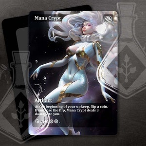 Mana Crypt - Linda arte alternativa completa personalizada - Deusa branca e dourada