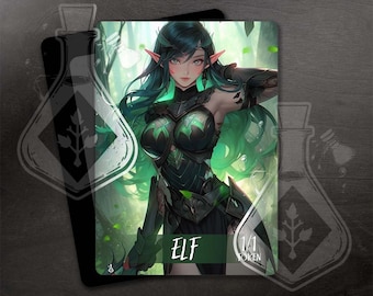 ELF Token for TCG - Full Custom Art - Beautiful elf warrior 1/1 token