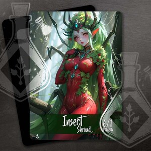 Insekt mit Schleier 6/1 - Token für TKG - Full Custom Art - Bezaubernde Flügel der Insekten der Faerie Mistress, waifu