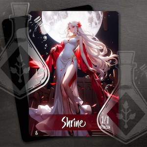 Jeton du sanctuaire pour JCC - oeuvre d'art entièrement personnalisée - gardien du sanctuaire gracieux : prêtresse de la beauté - Anime Waifu