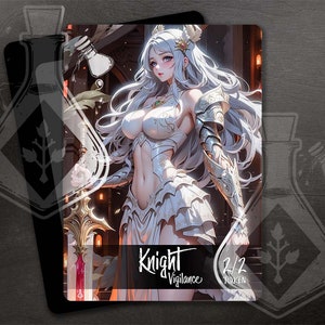KNIGHT with Vigilance - Token für TKG - Full Custom Art - Der weiße Ritter mit Schwert - Anime waifu