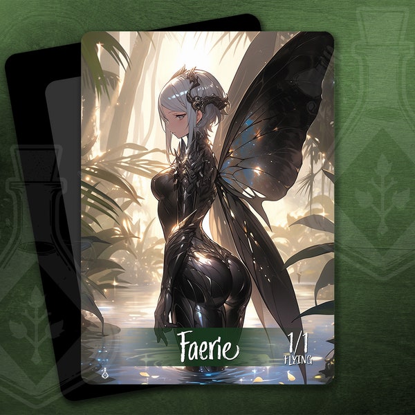 Faerie Token for TCG - Full Custom Art - Gorgeous Leather Fearie