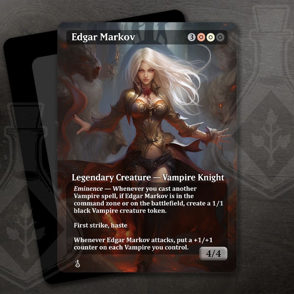 Edgar Markov - Gorgeous Alternate Full Custom Art - Commader vampired on golden armor and white hair