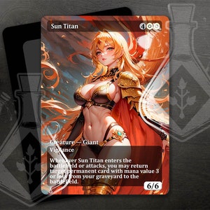 Sun Titan - Magnífico arte alternativo completo personalizado - Anime Waifu Fire and Armor