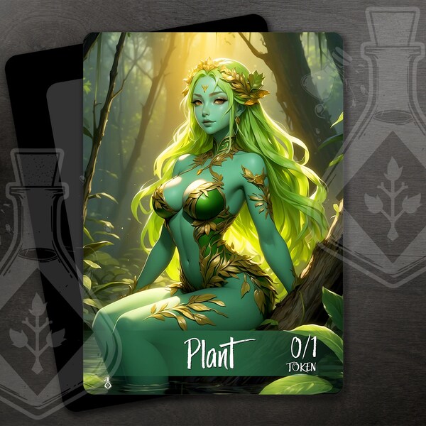 PLANT Token for TCG - Full Custom Art - Botanical Beauty: Opulent Goddess of Plants - Anime Waifu