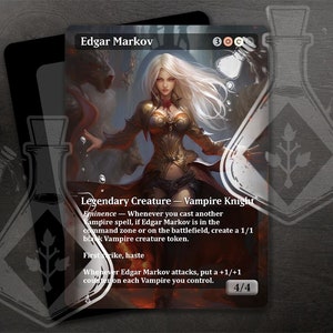 Edgar Markov - Gorgeous Alternate Full Custom Art - Commader vampired on golden armor and white hair
