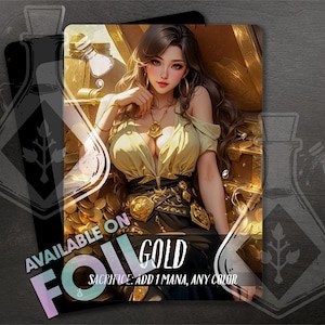 Jeton d'or pour JCC - oeuvre d'art entièrement personnalisée - Anime Waifu - Golden Guardian radieux : gardien de la lumière