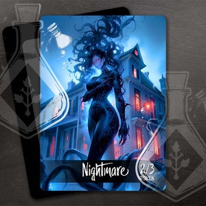 Nightmare Token für TKG - Full Custom Art -Grüne Waifu - Schöne Dämonenwaifu-Königin der Träume