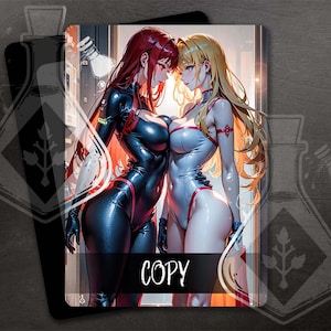 Kopieer TOKEN voor TCG - Full Custom Art - Anime waifus - Zwart-wit gorgeus heroes