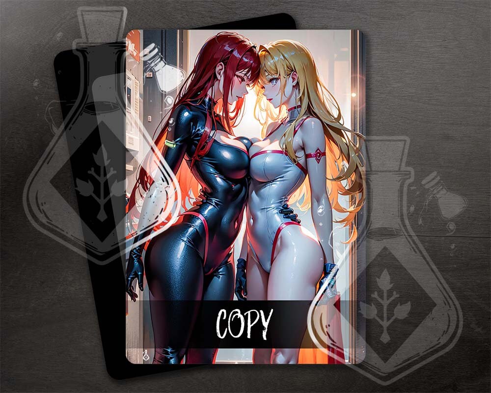 Copy TOKEN for TCG - Full Custom Art - Anime waifus - Black and White gorgeus heroes