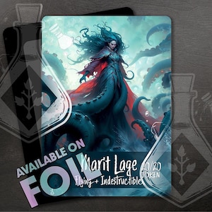 Marit Lage TOKEN mit Fliegend und Unzerstörbarem - Full Custom Art - Flügel - Horror Version - Nightmare of the Deep