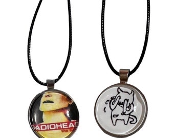 radiohead round pendant necklace
