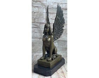 Sphinx Egyptian Bronze Sculpture Statue Figurine