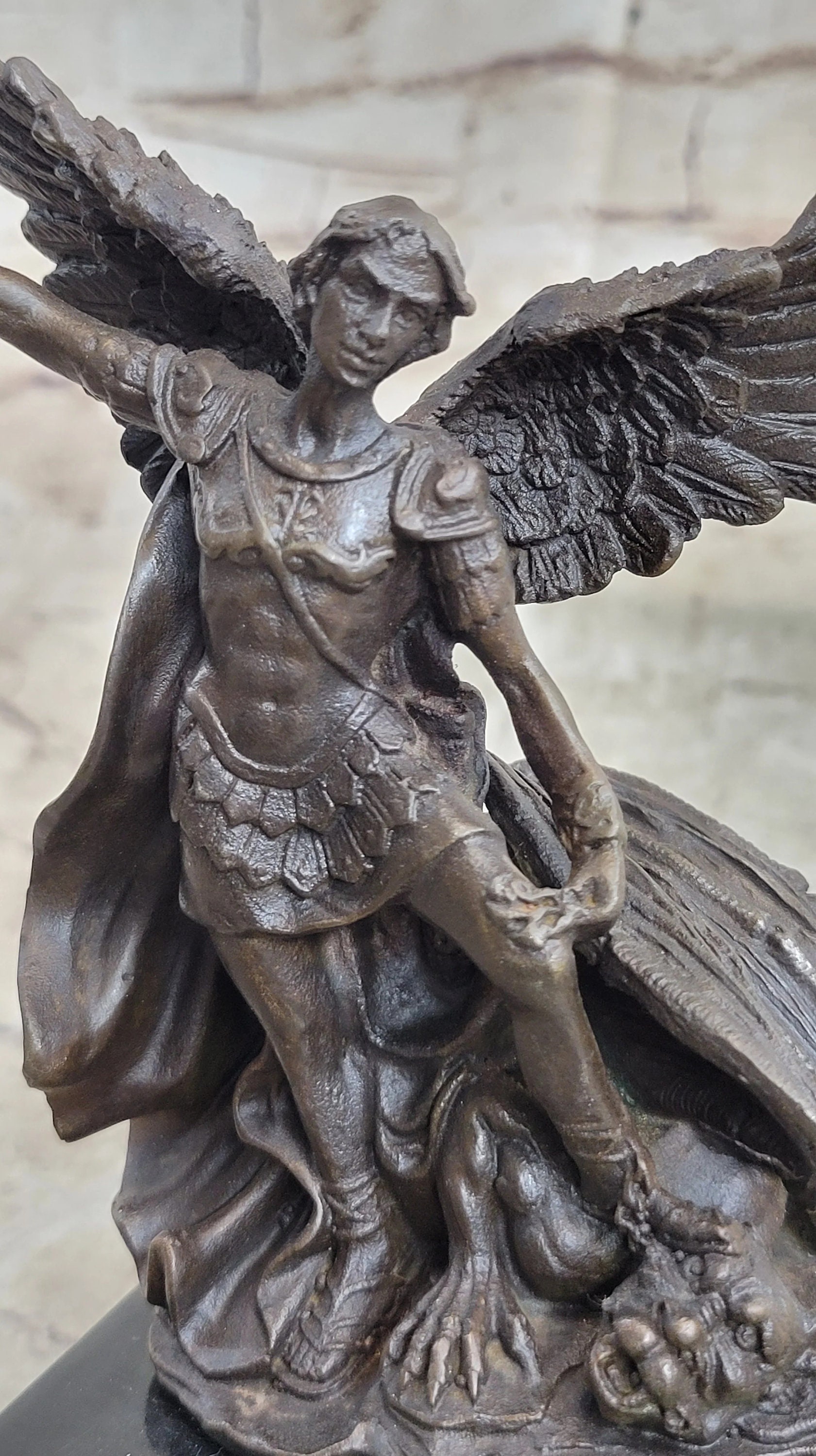 Saint Michael the Archangel Fighting the Devil Bronze Mythical - Etsy ...