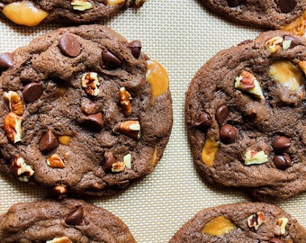 Chocolate Carmel Turtle Cookies