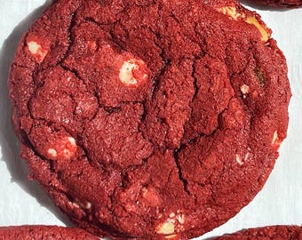 Red Velvet white chocolate chip cookies