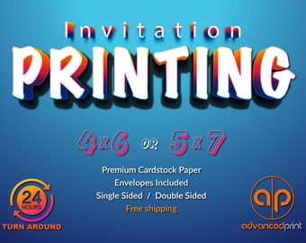 Invitation Printing Service - Invitation Printing, Announcement Printing, Thank You Card Printing, Save The Date Professional Print Service