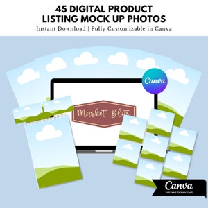 Etsy Listing Templates, Tools for Etsy Sellers, Etsy List Image Mock Ups in Canva, Modern Clean Etsy List Images, Etsy List Image Templates
