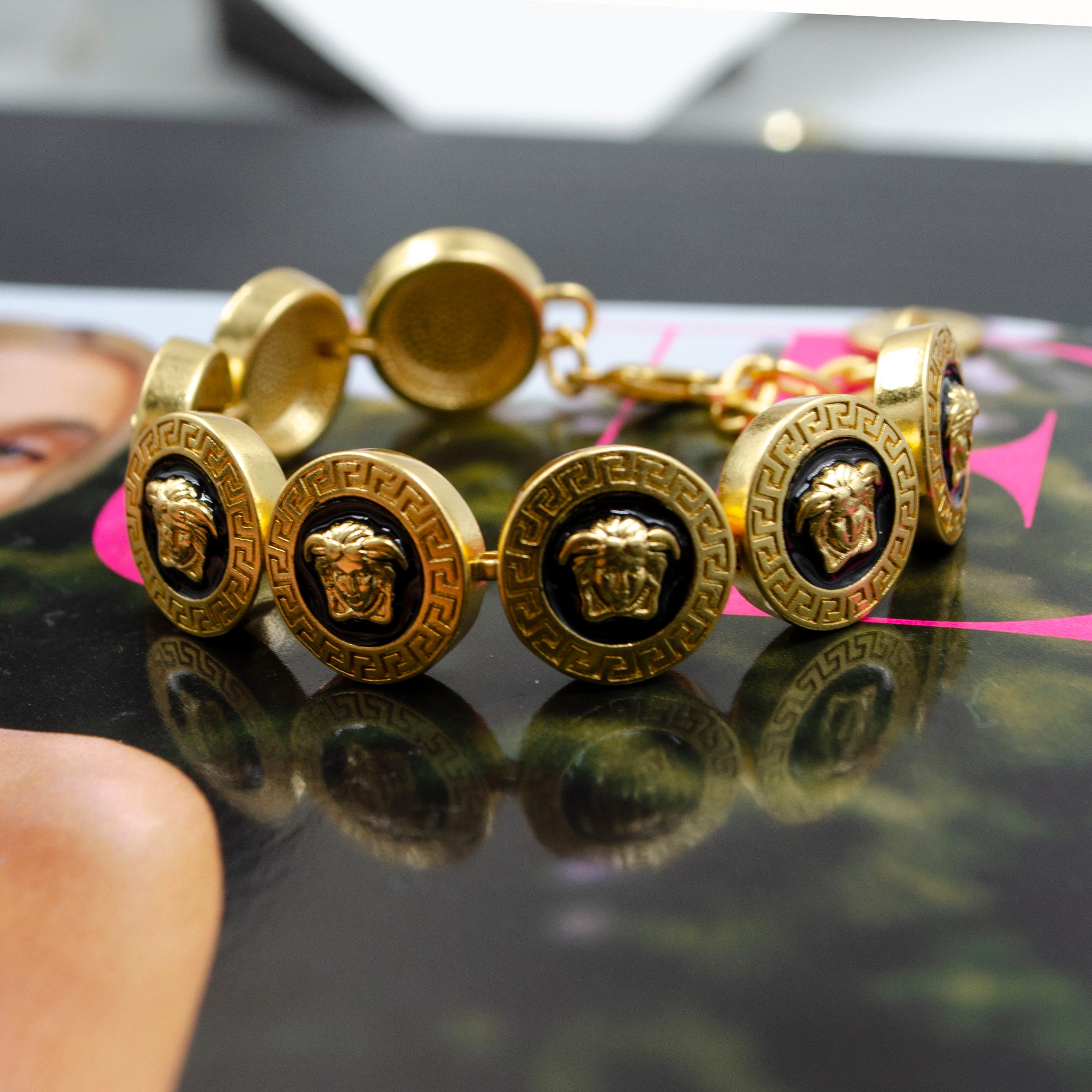 Medusa Chain Bracelet | Mens gold bracelets, Mens bracelet gold jewelry,  Man gold bracelet design