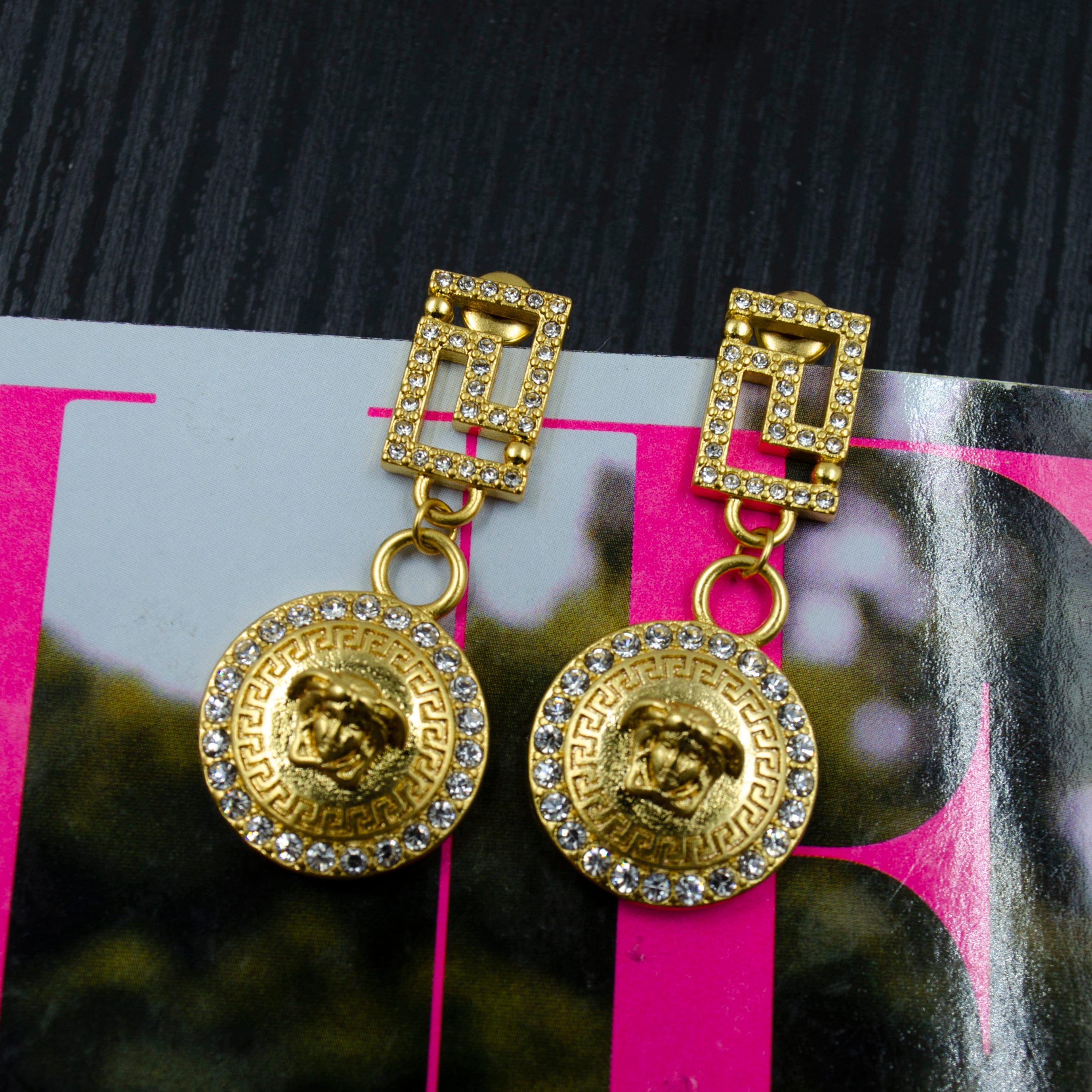 Versace style earrings deals