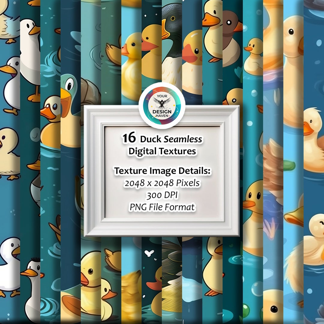 16 Duck Digital Patterns, Seamless Digital Texture, High Res Digital ...