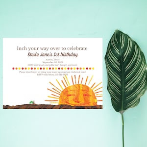 The Very Hungry Caterpillar Birthday Invitation, Editable Party Invite, Book Themed Birthday party, Eric Carle Books, Instant Download