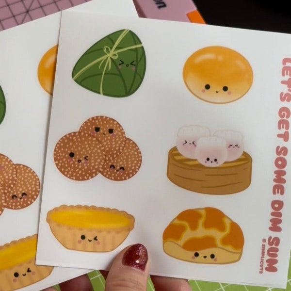 Dim Sum Stickers | Rice Lotus Leaf Wrap | Shumai | HarGow | Sesame Ball |  | Mellon Pan | Egg Tart | Cha Siu Bao | Asian Foods