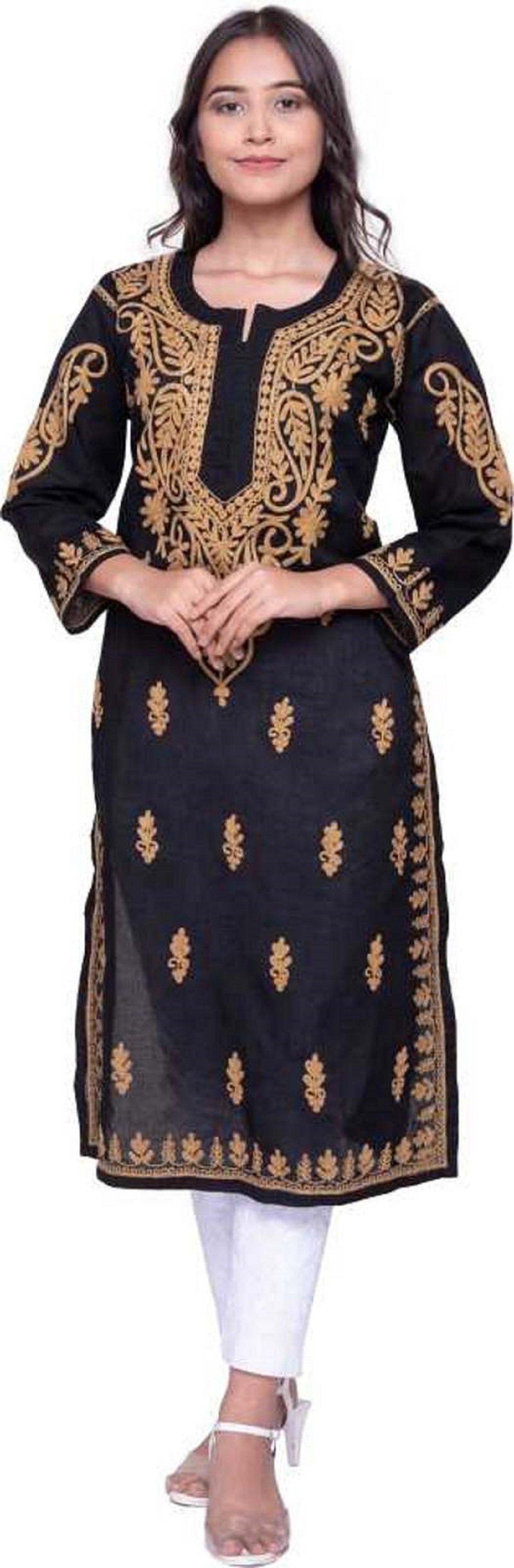Black Tepchi Georgette Chikankari Dupatta Lucknawi Chikan - TheChikanLabel  | Lucknow Chikankari Kurtis & Suits