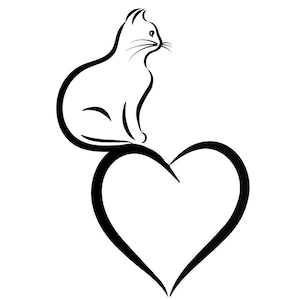 Printable Black and White Cat SVG PNG JPG Pdf Digital - Etsy