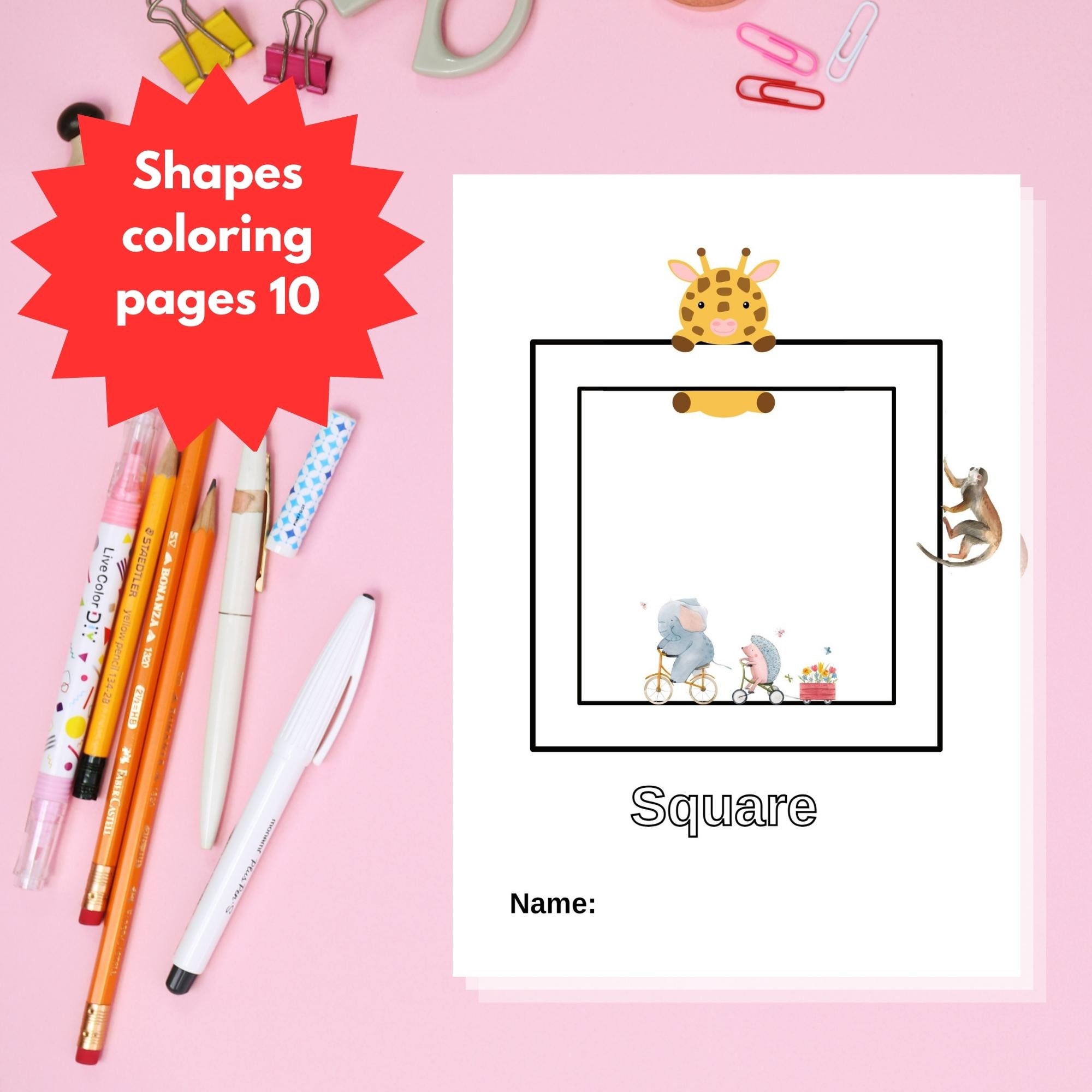 Printable Coloring Shapes Pages for Kids Homeschool Animal Coloring ...