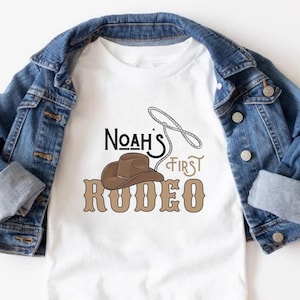 Personalized My First Rodeo 1st Birthday Party Shirt, Custom First Rodeo Western Birthday Family Matching Tshirts, Wild West Rodeo Mama Dada