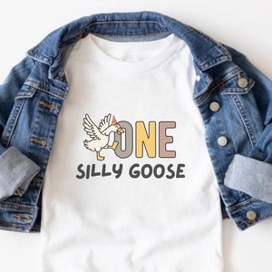 One Silly Goose Theme First Birthday Matching Family Birthday Shirts, Funny One Silly Goose 1st Birthday Boy Shirt, Goose Mommy and Me Shirt