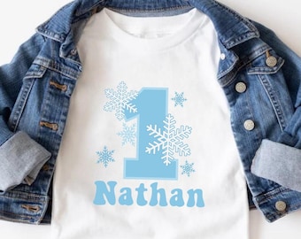 Personalized Winter ONEderland 1st Birthday Family Matching Shirts, Winter First Birthday Mom Dad Tshirt, Snowflake Christmas Birthday Party