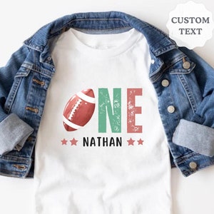 Personalized Football 1st Birthday Shirt, Custom 1st Year Down Birthday Tee, Touchdown One, 1st Year Down Party, First Birthday Gift For Boy