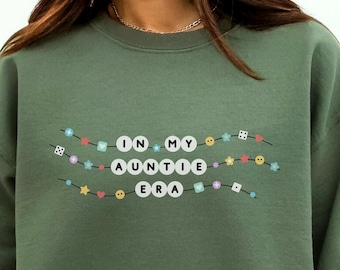 In My Auntie Era Sweatshirt, Friendship Bracelet Aunt Era Sweater, Baby Announcement for Aunt, Gifts for Auntie, Trendy Christmas Gifts Aunt