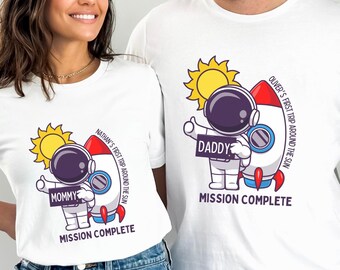 Personalized Space Themed Astronaut 1st Birthday Family Matching Shirts, Custom First Trip Around The Sun Rocket Ship First Birthday Tshirt