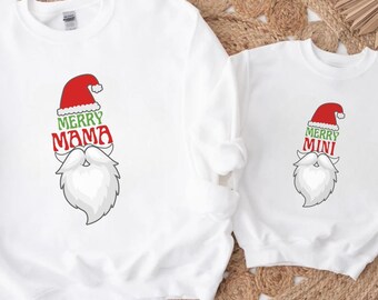 Mama Claus Daddy Claus Santa Christmas Family Matching 2024 Sweatshirt, Christmas Couple Shirts Xmas Sweater, Mommy and Me, Kids Christmas