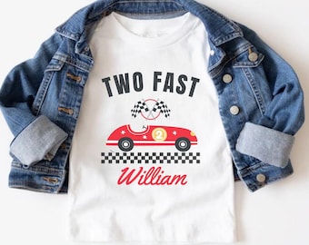 Two Fast 2nd Birthday Family Matching Shirts, 2 Fast Second Birthday Boy Party Shirt, Race Car Theme Birthday Shirt, Pit Crew Mama Dada Tee