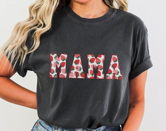 Strawberry Shirt for Mom, Mama Strawberry Comfort Colors Tshirt, Mothers Day Gift, Strawberry Fruit Shirt for Mom, Mom Bday Gift, Retro Mama