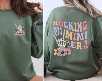 Rocking My Mimi Era Sweatshirt, In My Mimi Era Retro Skeleton Sweatshirt, Grandma Mothers Day Gift Sweater, Birthday Gift Shirt for Mimi