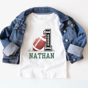 Personalized Football 1st Birthday Shirt, Custom One Year Down Birthday Tshirt, 1st Birthday Boy Outfit, 1st Year Down, First Touchdown Tee