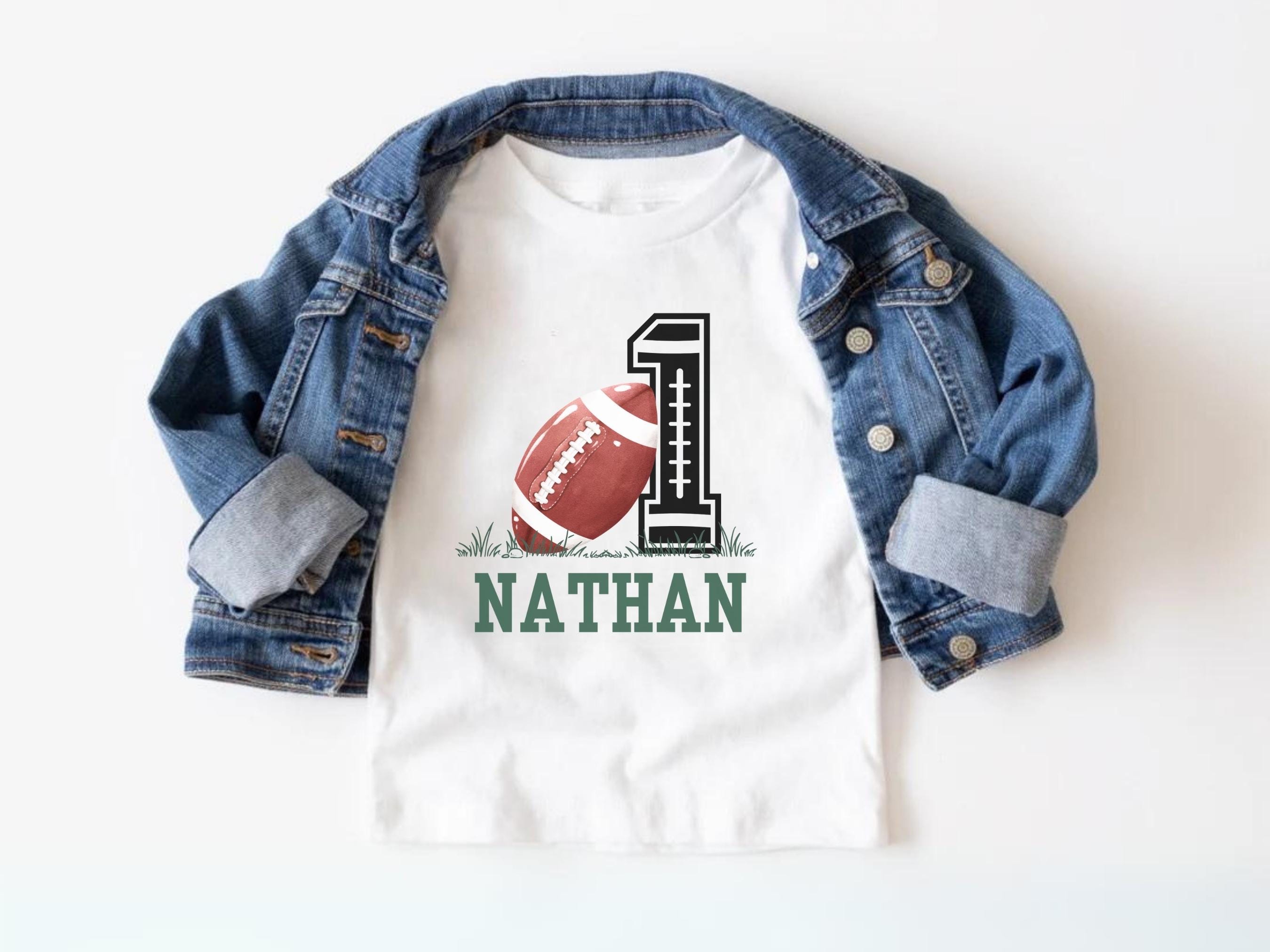 Personalized Football 1st Birthday Shirt, Custom One Year Down Birthday Tshirt, 1st Birthday Boy Outfit, 1st Year Down, First Touchdown Tee